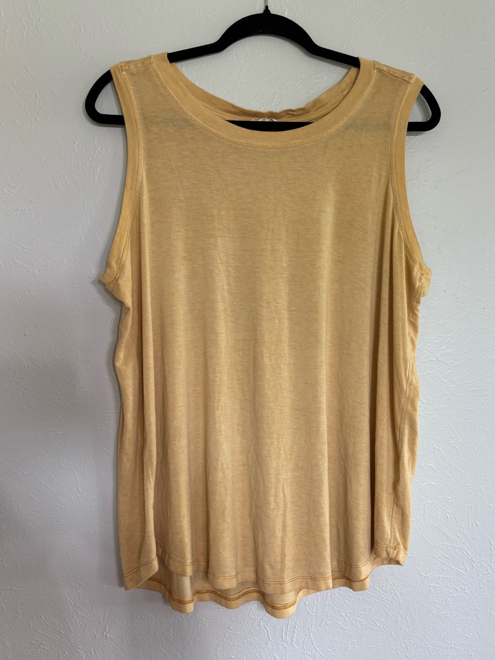 Jane and Delancey Light Mustard Sleeveless Crewneck Tank